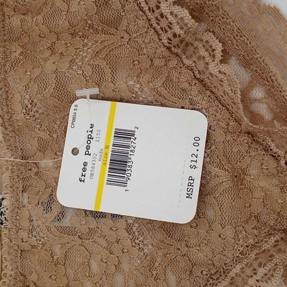 Free People Sheer Floral Lace Hipster Cheeky Brief Panty Nude M - Picture 11 of 12
